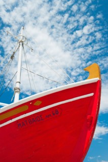 Greece, Cyclades Islands, Mykonos, Fishing boat.