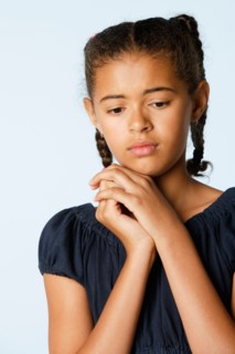 Studio portrait of girl (10-11). Photo: Rob Lewine