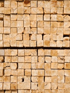 Full-frame shot of orderly timber stacks. Photo: Erik Isakson