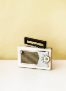 Studio shot of transistor radio.