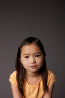 Studio portrait of girl (8-9). Photo : Rob Lewine