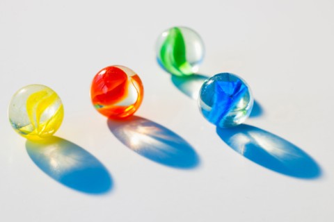 Studio shot of colorful marbles.