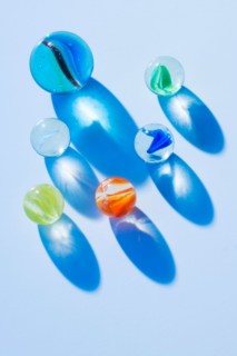 Studio shot of colorful marbles.