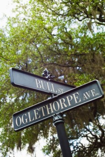 USA, Georgia, Savannah, Close up of street name signs.