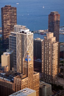 USA, Illinois, Chicago, Chicago downtown buildings, view from Hancock Tower. Photo : Henryk Sadura