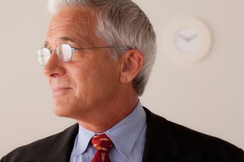 Studio portrait of senior businessman. Photo: Rob Lewine