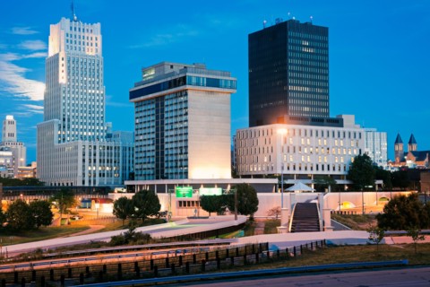 USA, Ohio, Akron, Skyline. Photo: Henryk Sadura