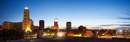 USA, Ohio, Akron, Panoramic skyline. Photo: Henryk Sadura