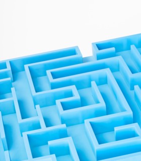 Studio shot of blue maze.