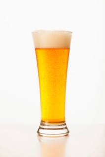 Studio shot of pale ale in glass.