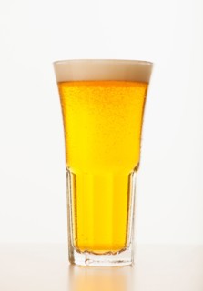 Studio shot of pale ale in glass.