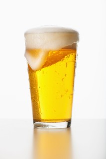 Studio shot of pale ale in glass.