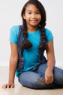 Studio portrait of girl (8-9). Photo: Rob Lewine