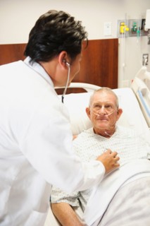 Senior patient with doctor.