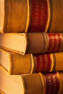 Close-up of lawyer books.