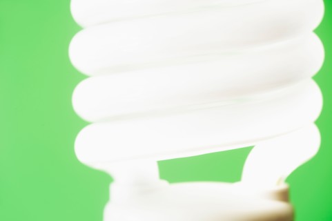 Studio shot of energy efficient lightbulb.