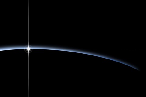 Light over horizon.