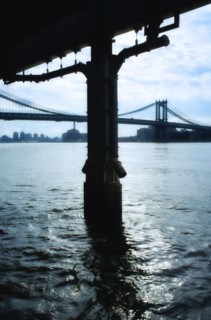 USA, New York City, Pillar of bridge.