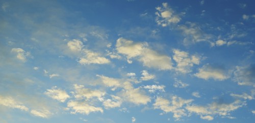 Blue sky with clouds.