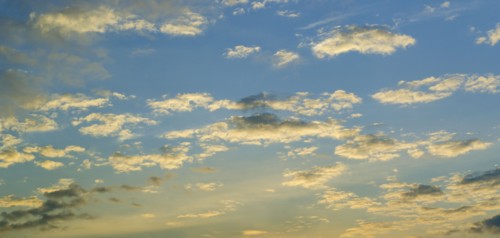 Sunset sky with clouds.