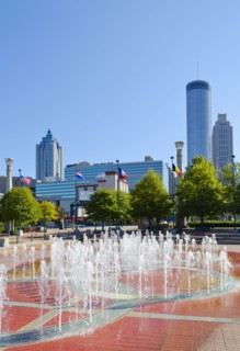 USA, Georgia, Atlanta, View of Cenntinial Park.