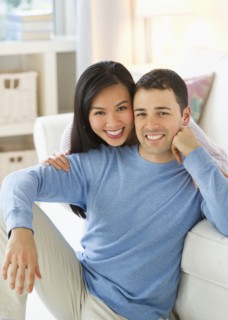 Couple relaxing at home.