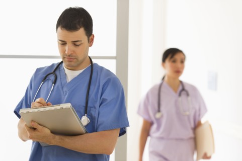 Doctor and nurse in hospital.