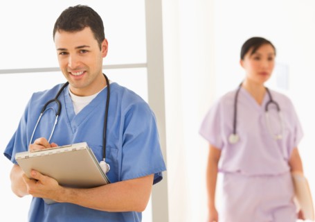 Doctor and nurse in hospital.