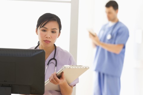 Doctor and nurse in hospital.