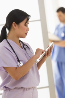 Doctor and nurse in hospital.