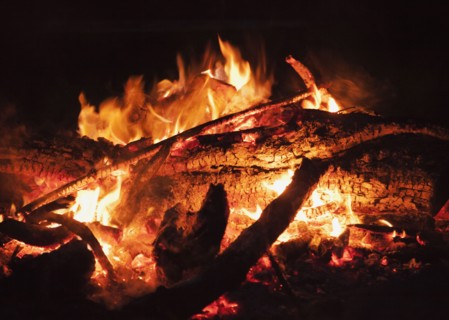 Campfire at night. Photo : Jamie Grill