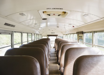 Interior of school bus. Photo: Jamie Grill