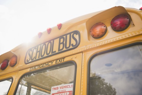 Close up of school bus. Photo : Jamie Grill