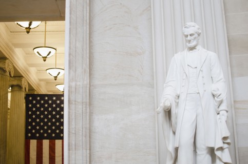 USA, Washington DC, Capitol Building, Close up of statue. Photo: Jamie Grill