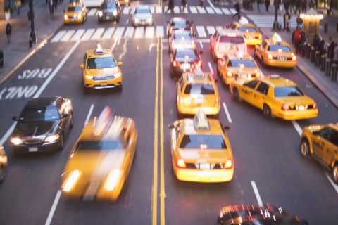 USA, New York City, Manhattan, Traffic on 42nd street. Photo : fotog