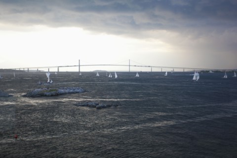 USA, New England, Rhode Island, Sailing boats on sea. Photo: Johannes Kroemer