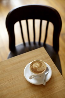 Cup of coffee on table. Photo : John Kelly