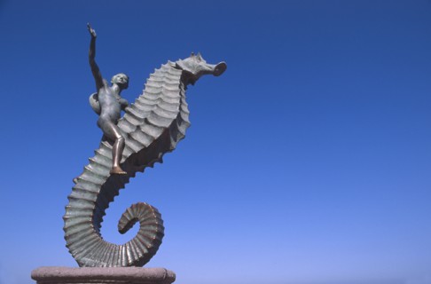 Mexico, Jalisco, Puerto Vallarta, The Seahorse sculpture. Photo: DKAR Images