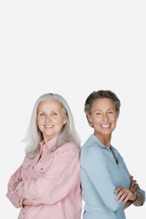 Studio portrait of two senior women. Photo : Rob Lewine