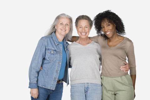 Studio portrait of three mature women. Photo : Rob Lewine