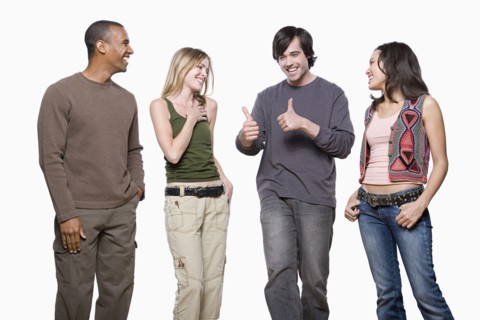 Studio portrait of group of young people. Photo : Rob Lewine