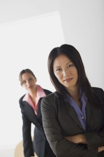Portrait of two businesswomen. Photo : Rob Lewine
