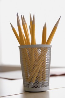 Pencils in metal cup. Photo: Rob Lewine