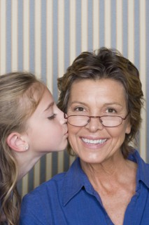 Portrait of girl (8-9) with grandmother. Photo : Rob Lewine