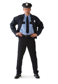 Studio portrait of police officer.