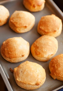 Fresh rolls on tray.