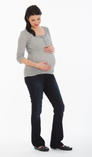 Studio shot of pregnant woman.