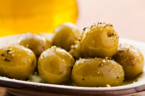 Studio shot of fresh olives.