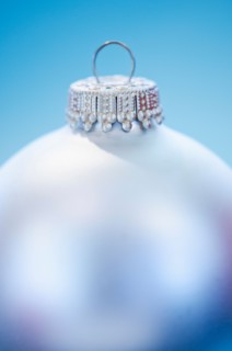 Close-up of Christmas ball, studio shot.