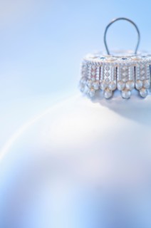Close-up of Christmas ball, studio shot.